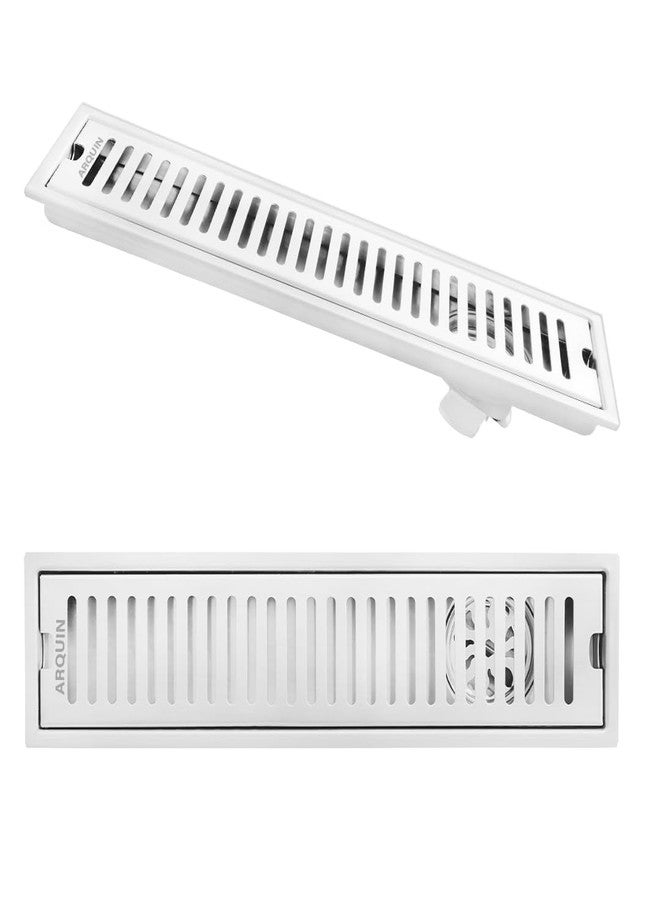 ARQUIN ARQUIN Bathroom Floor Drainer 24x4 Inch Shower Drain Channel 304 Grade Stainless Steel Bathroom Floor Drainer | Shower Water Drain Channel for Bathroom with Cockroach Trap (1mm Thickness) - Image 3